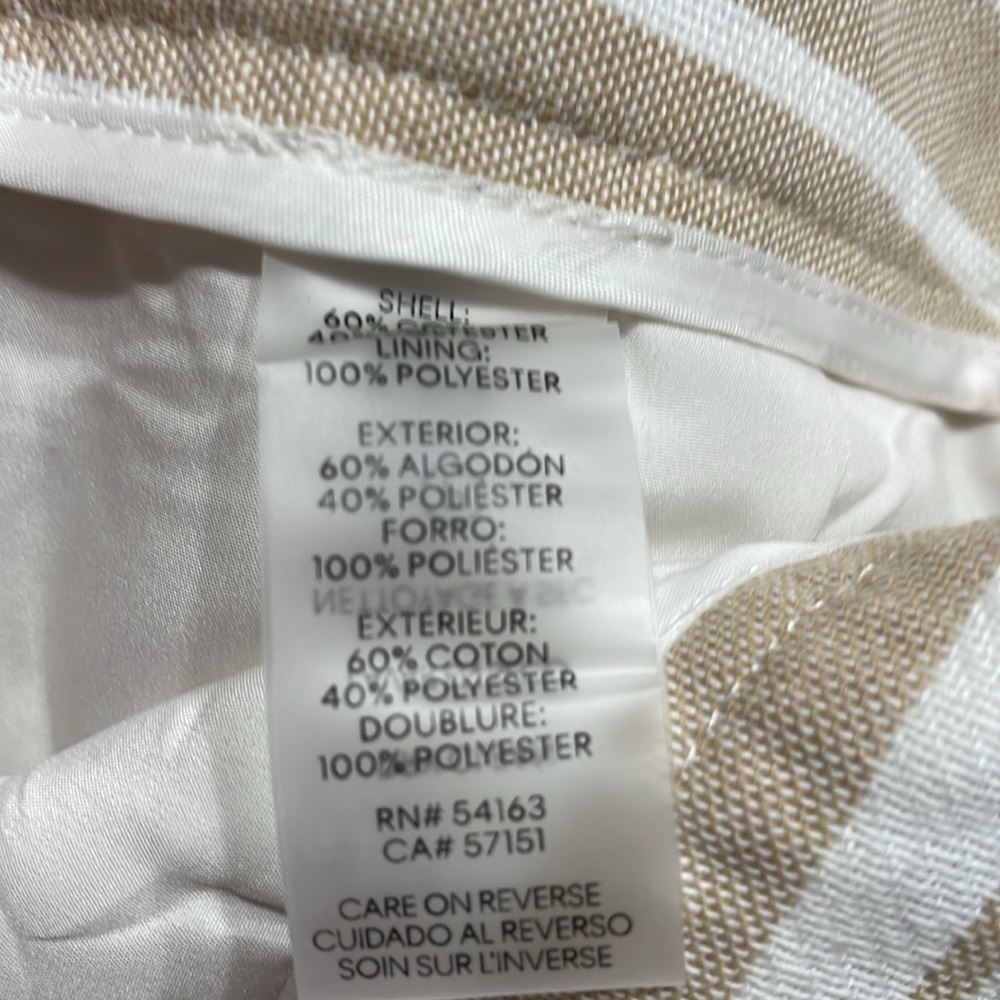 Calvin Klein Beige & White Striped Wide-Leg Pants - Picture 8 of 8